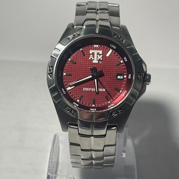 Texas A&M Aggies NCAA Stainless-Steel DEFENDER Men's Watch by Fossil NEW (RARE) - Picture 7 of 9